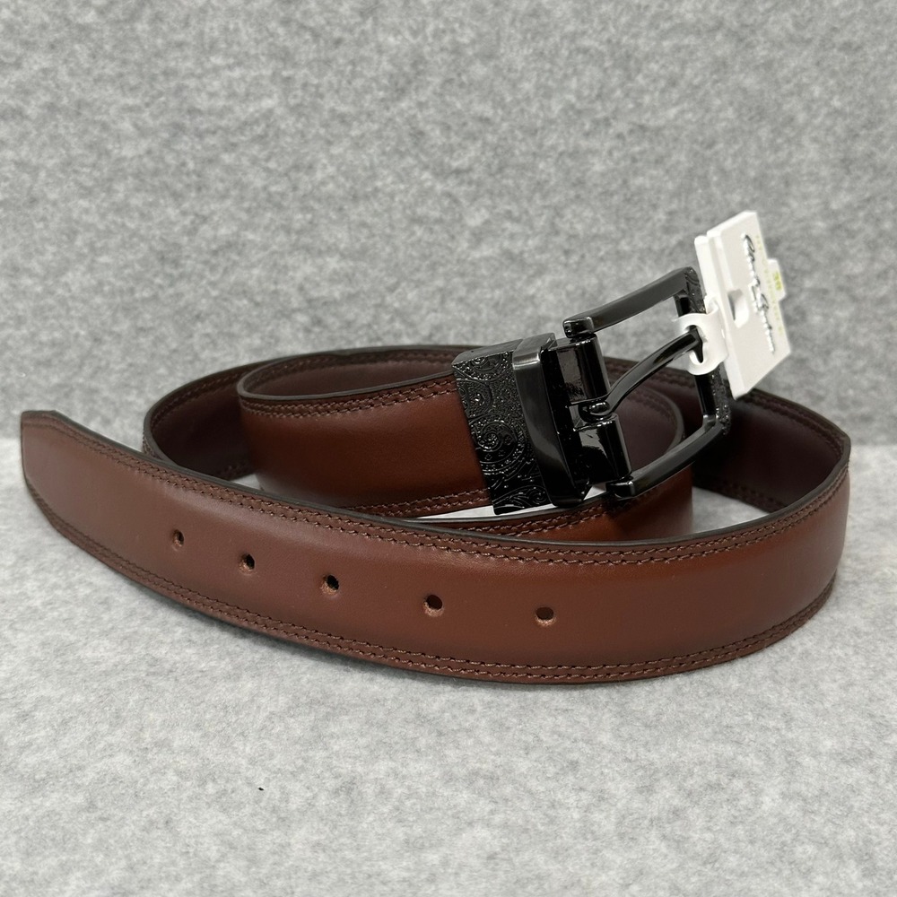 Robert Graham Men's Size‎ 38 Reversible Cognac Brown Leather Dress Belt NWT